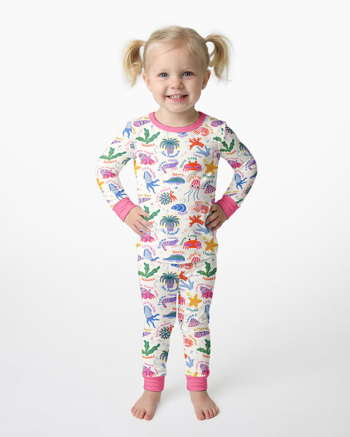 Tide Pool Pals Bamboo Two Piece Long Sleeve Pajama Set