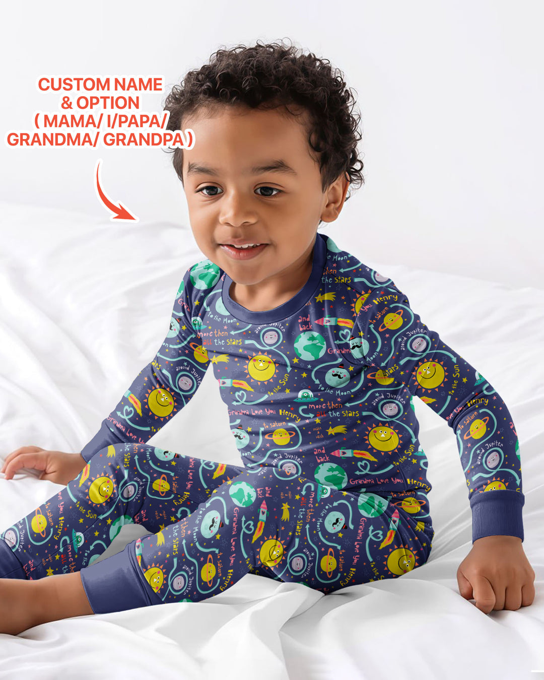 Conjunto de pijama de dos piezas de bambú con mangas largas, plantilla PERSONALIZADA