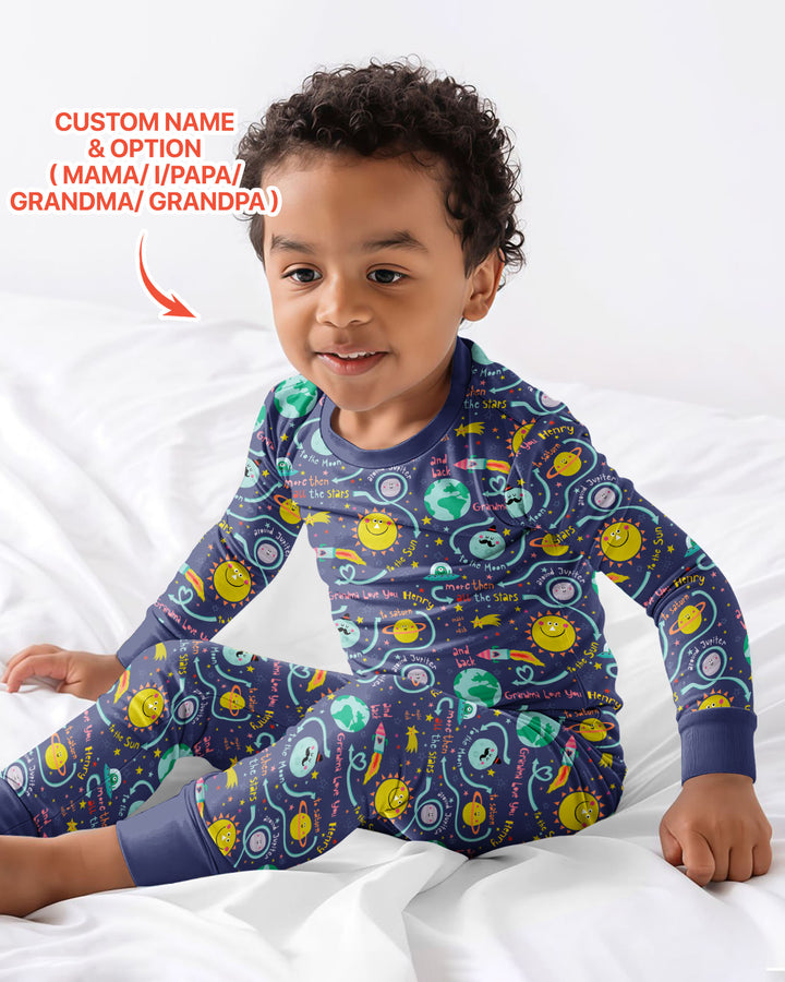 Conjunto de pijama de dos piezas de bambú con mangas largas, plantilla PERSONALIZADA