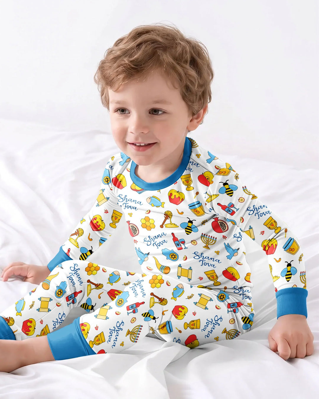 Shanah Tovah U'Metukah Bamboo Two Piece Long Sleeve Pajama Set
