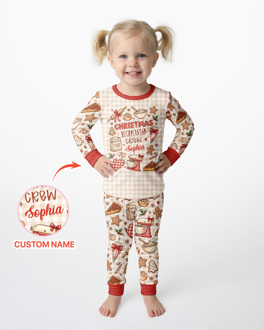 Christmas Baking Crew Bamboo Two Piece Long Sleeve Pajama Set