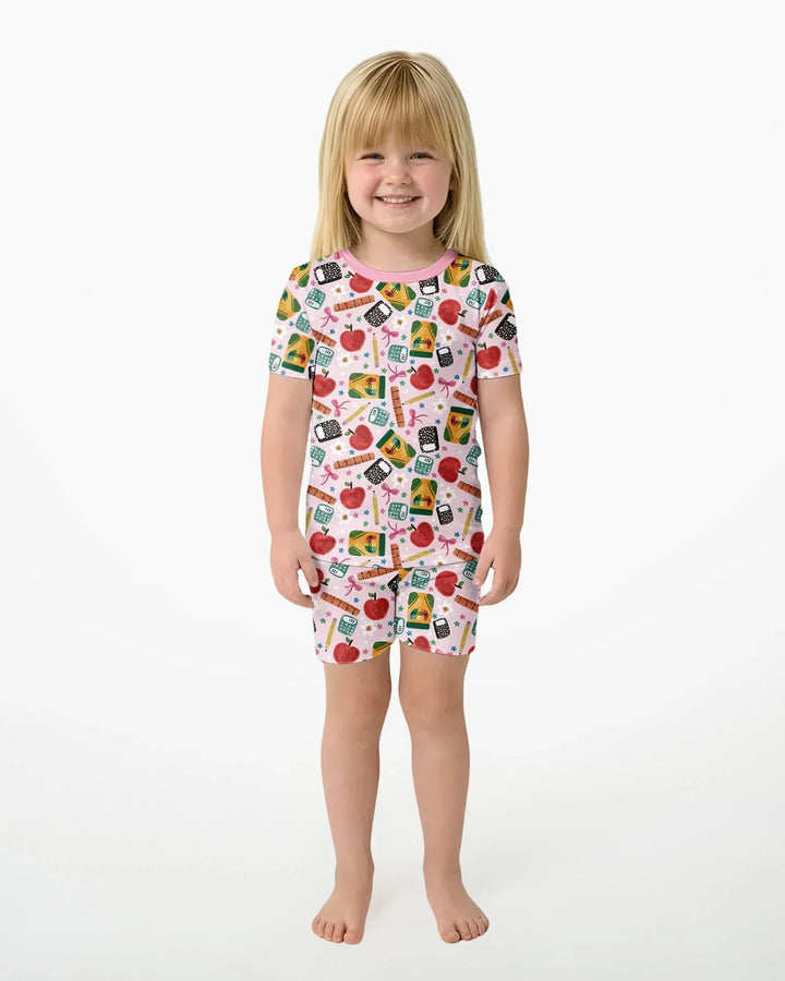 Little Learner Bamboo Two Piece Short Sleeve Shorts Pajama Set