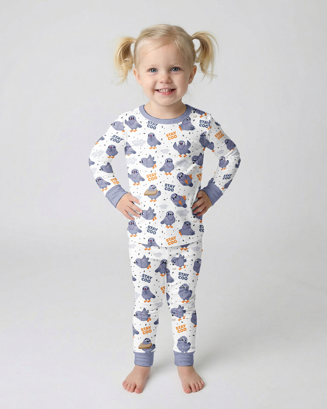 Pigeon Stay Coo Bamboo Two Piece Long Sleeve Pajama Set