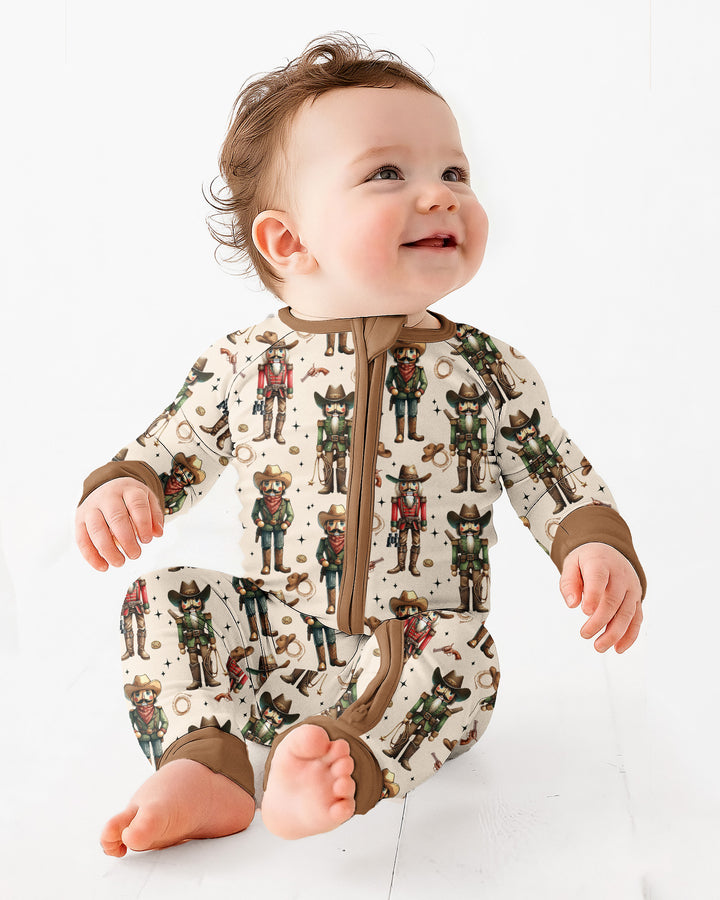 Western Christmas Cowboy Nutcracker Bamboo Convertible Zippy