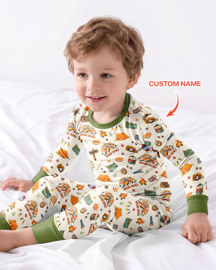 Zweiteiliges Langarm-Pyjama-Set mit Sommerfrüchten