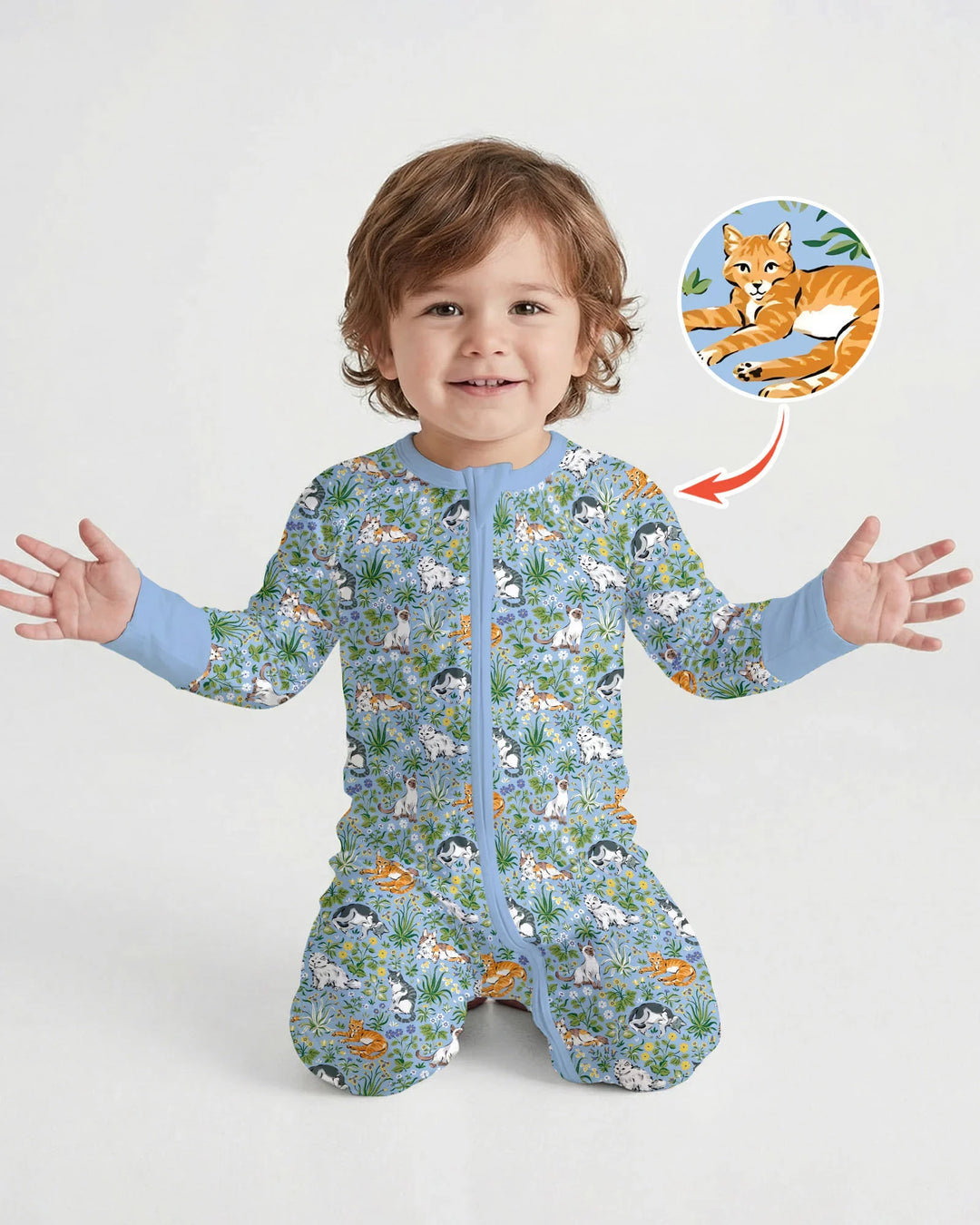 Gerippte Babykleidung mit individuellem Foto - Weich &amp; Skizzenhaft