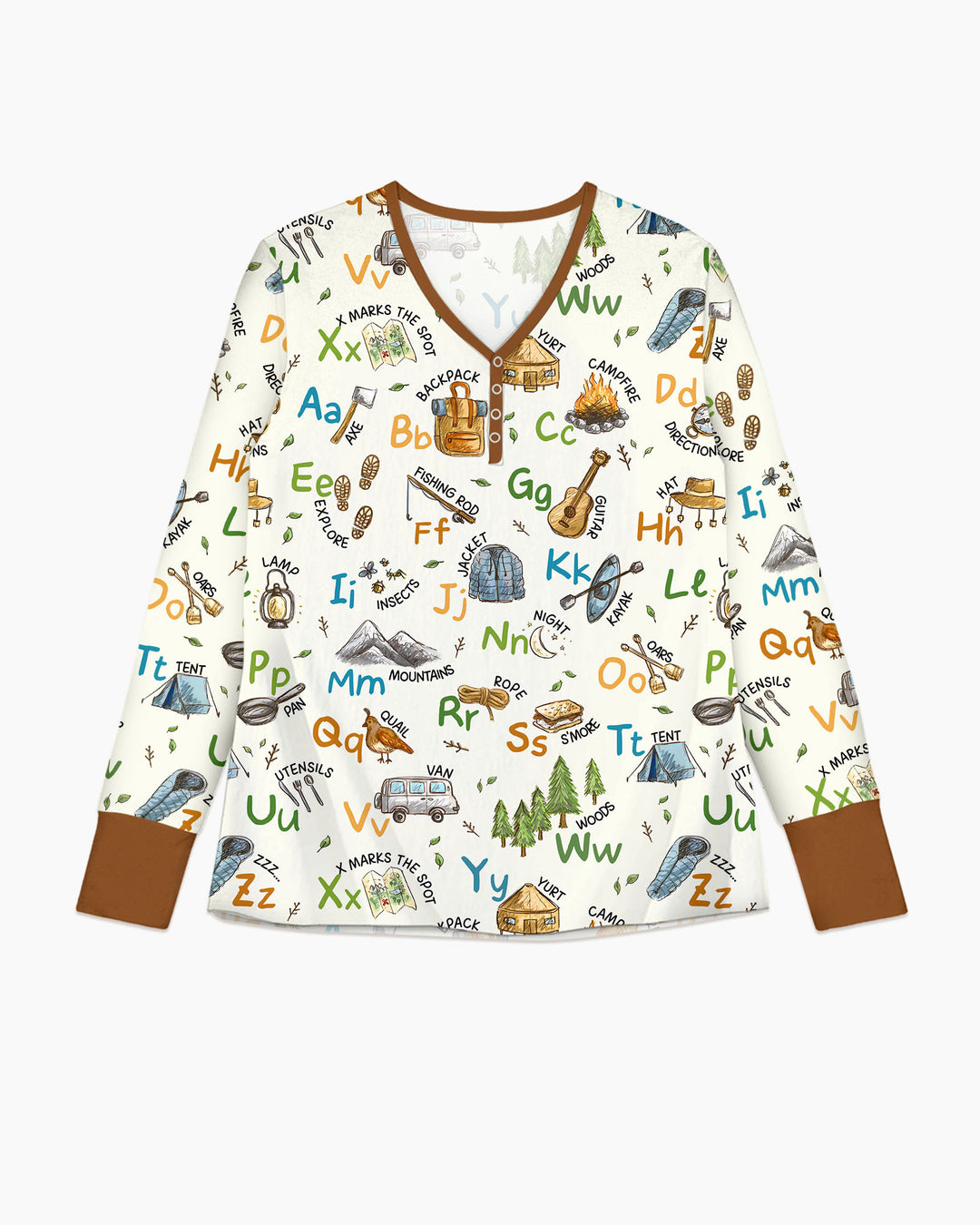 Plantilla de conjunto de pijama de mujer de bambú