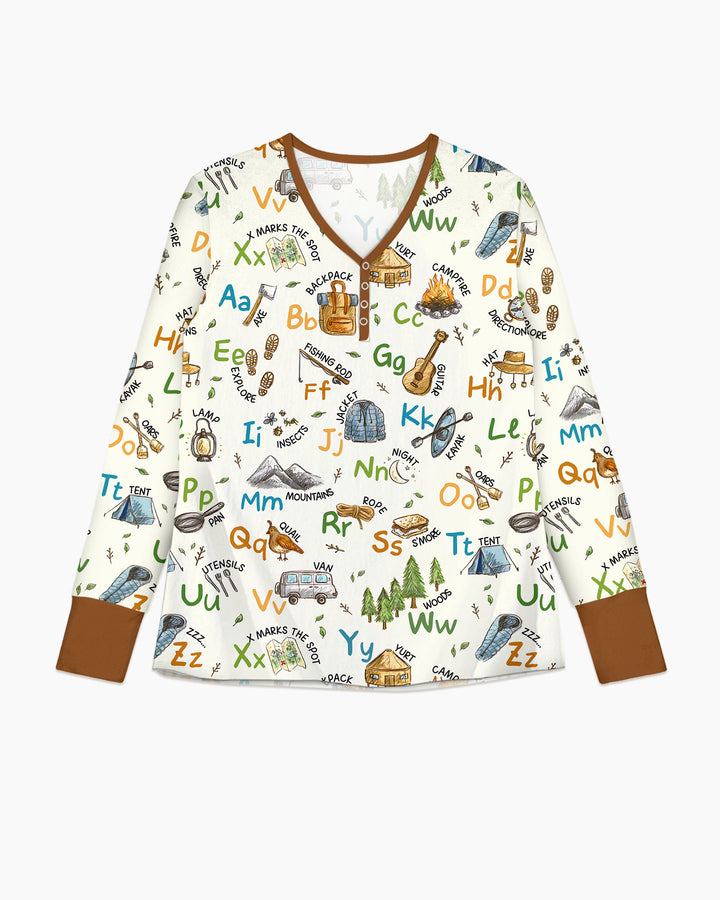 Plantilla de conjunto de pijama de mujer de bambú