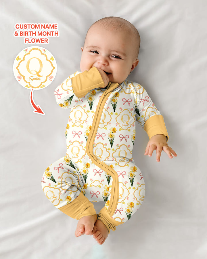 Personalized Birth Flower Mommy And Me Matching Bamboo Convertible Zippy
