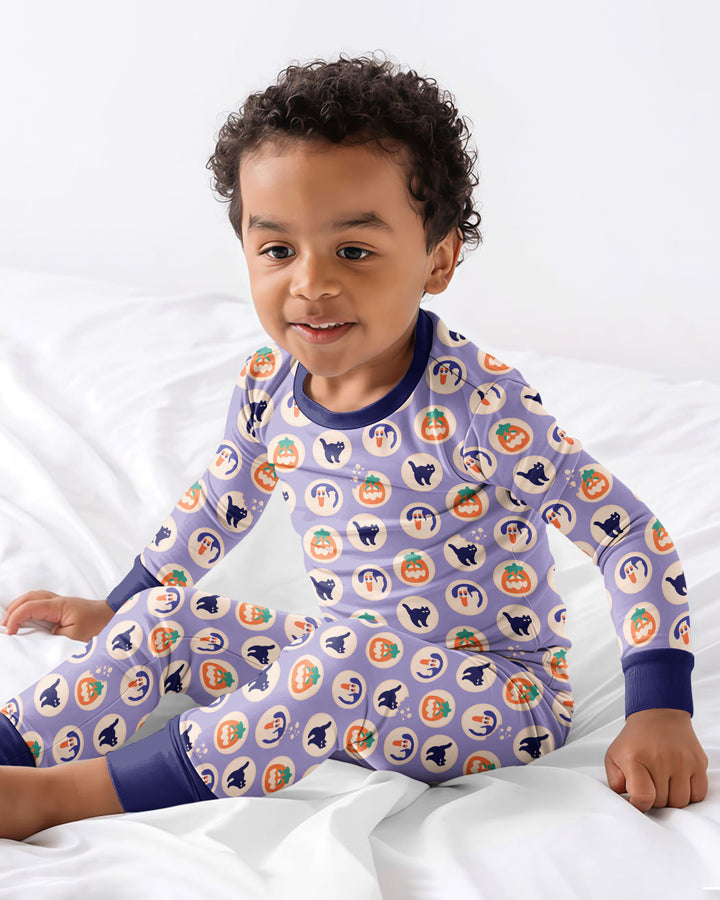 Zweiteiliges Langarm-Pyjama-Set mit Sommerfrüchten