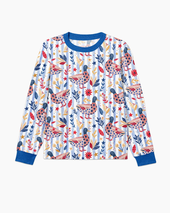 Patriotic Mallard Duck Bamboo Men's Pajama Set