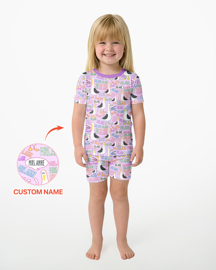 Conjunto de Pijama de Dos Piezas de Bambú con Mangas Cortas y Pantalones Cortos