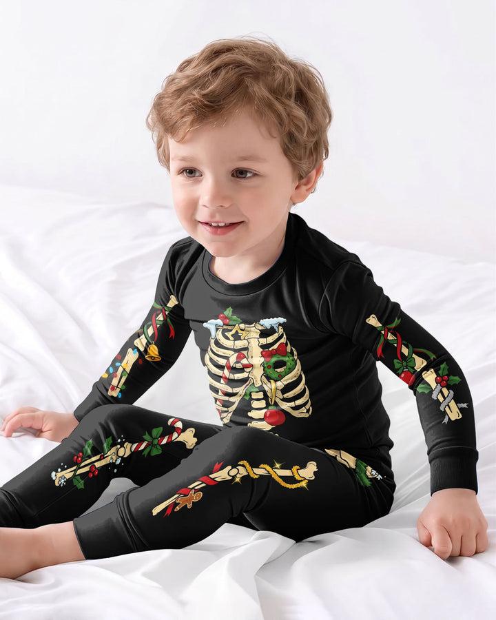 Spooky Merry Christmas Bamboo Two Piece Long Sleeve Pajama Set