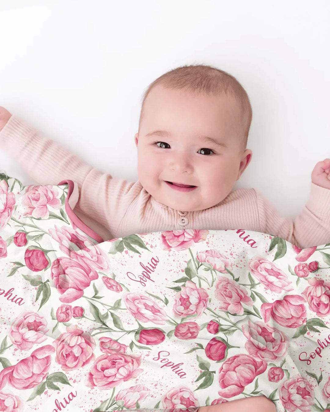 Custom Name Birth Month Flowers Bamboo Blanket