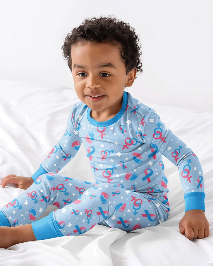 Zweiteiliges Langarm-Pyjama-Set mit Sommerfrüchten