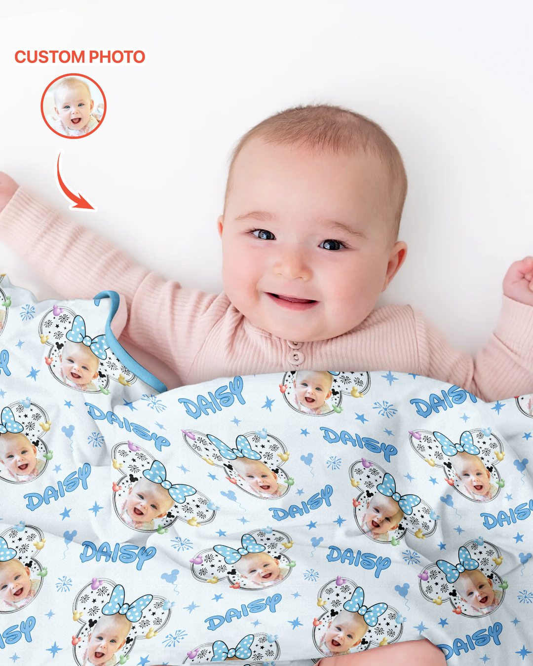 Custom Photo Little Princess Bamboo Blanket