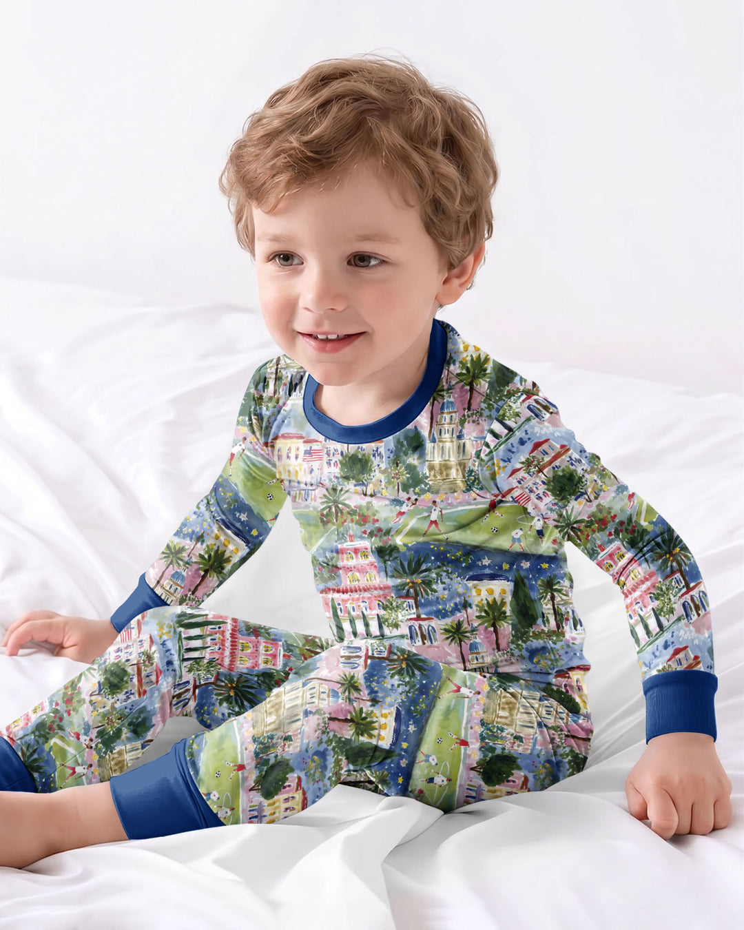 Zweiteiliges Langarm-Pyjama-Set mit Sommerfrüchten