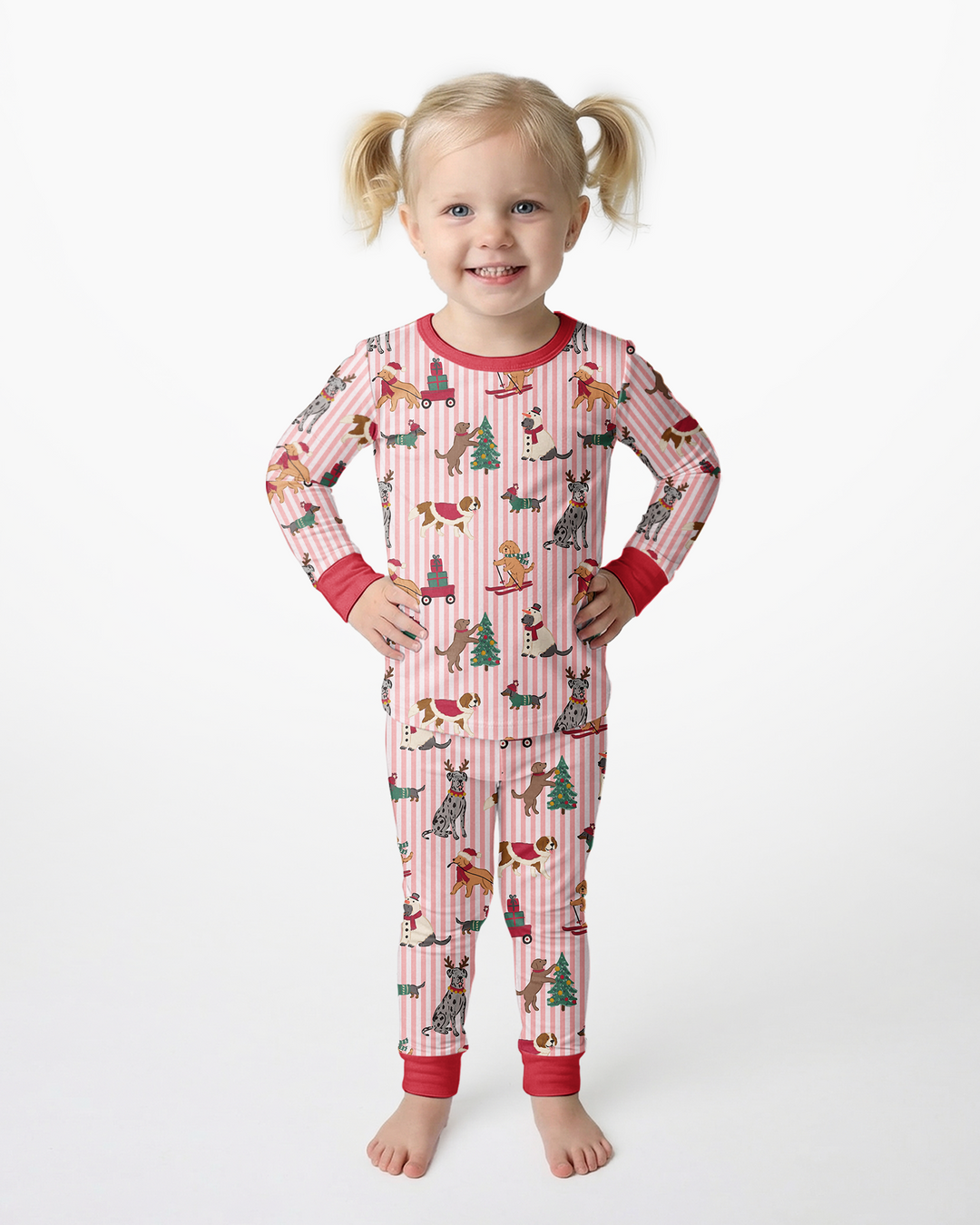 Christmas Pups & Holiday Adventures Bamboo Two Piece Long Sleeve Pajama Set