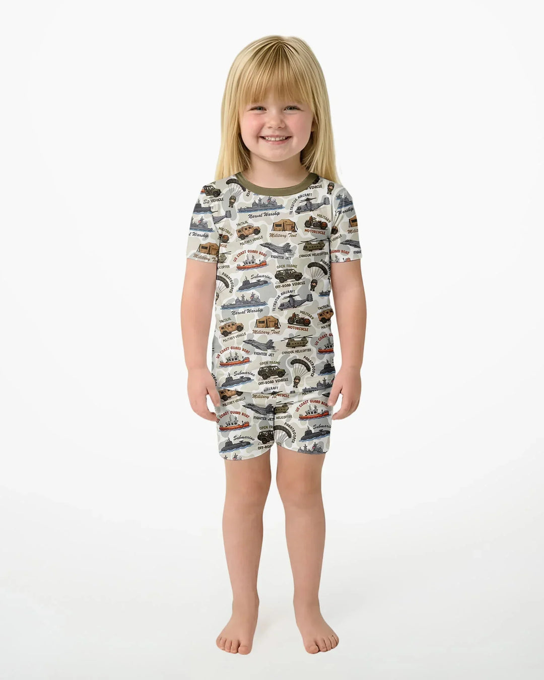 Conjunto de Pijama de Dos Piezas de Bambú con Mangas Cortas y Pantalones Cortos