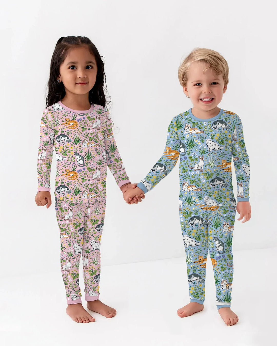Zweiteiliges Langarm-Pyjama-Set mit Sommerfrüchten