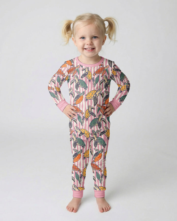 Conjunto de pijama de dos piezas de bambú de manga larga