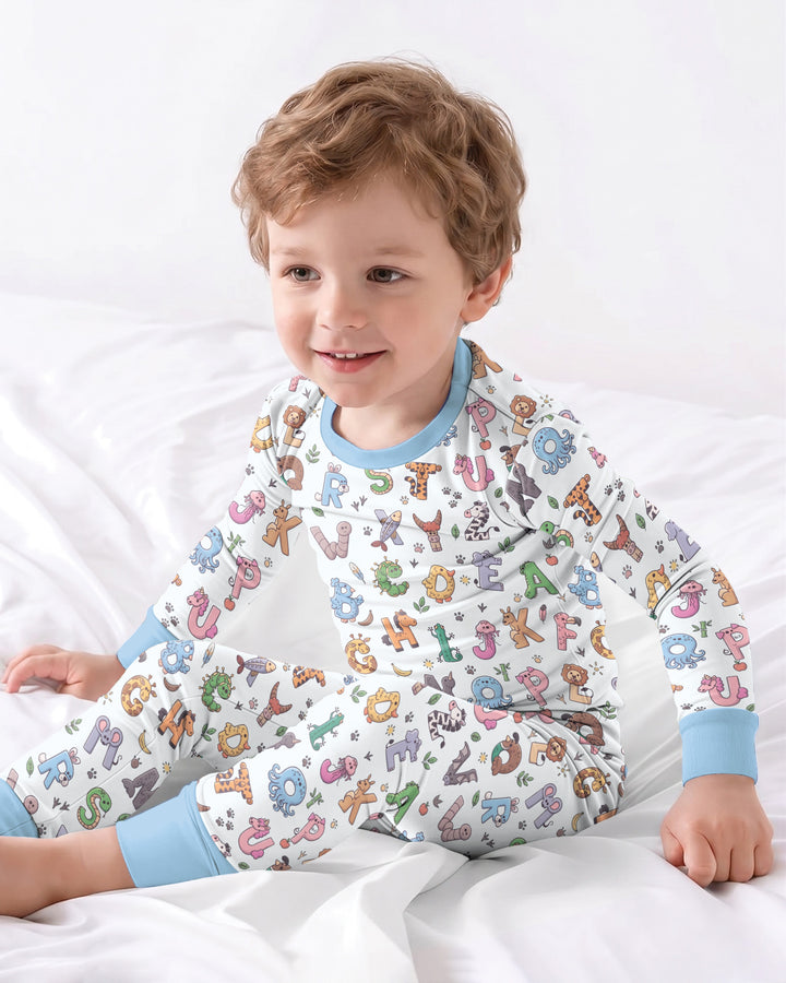 Zweiteiliges Langarm-Pyjama-Set mit Sommerfrüchten