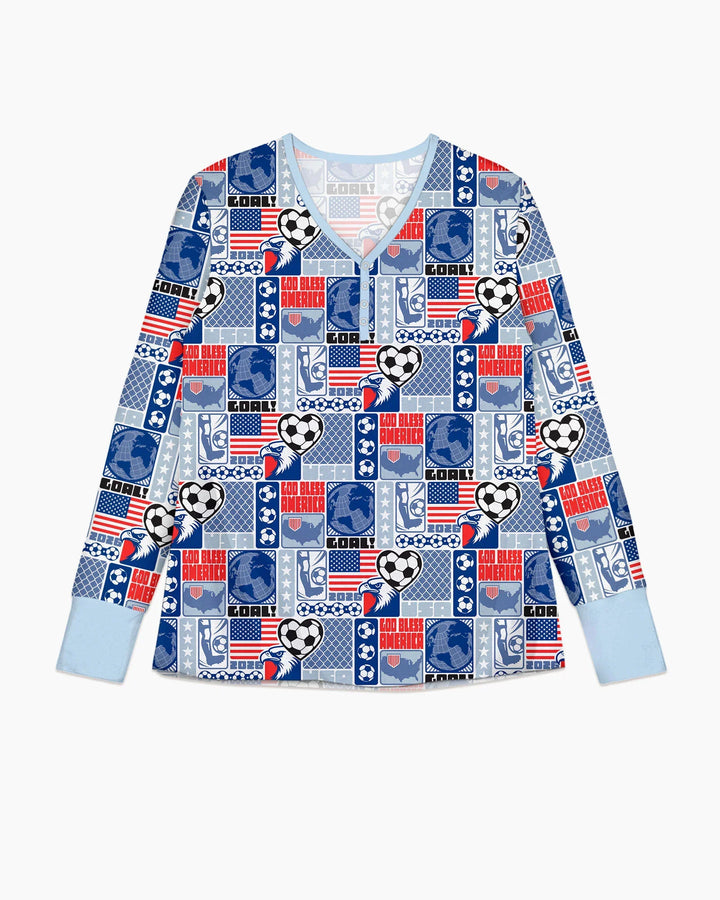 World Soccer God Bless America Bamboo Women Pajama Set