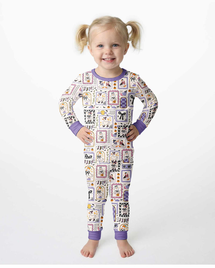 Just a Goose Halloween Bamboo Two Piece Long Sleeve Pajama Set