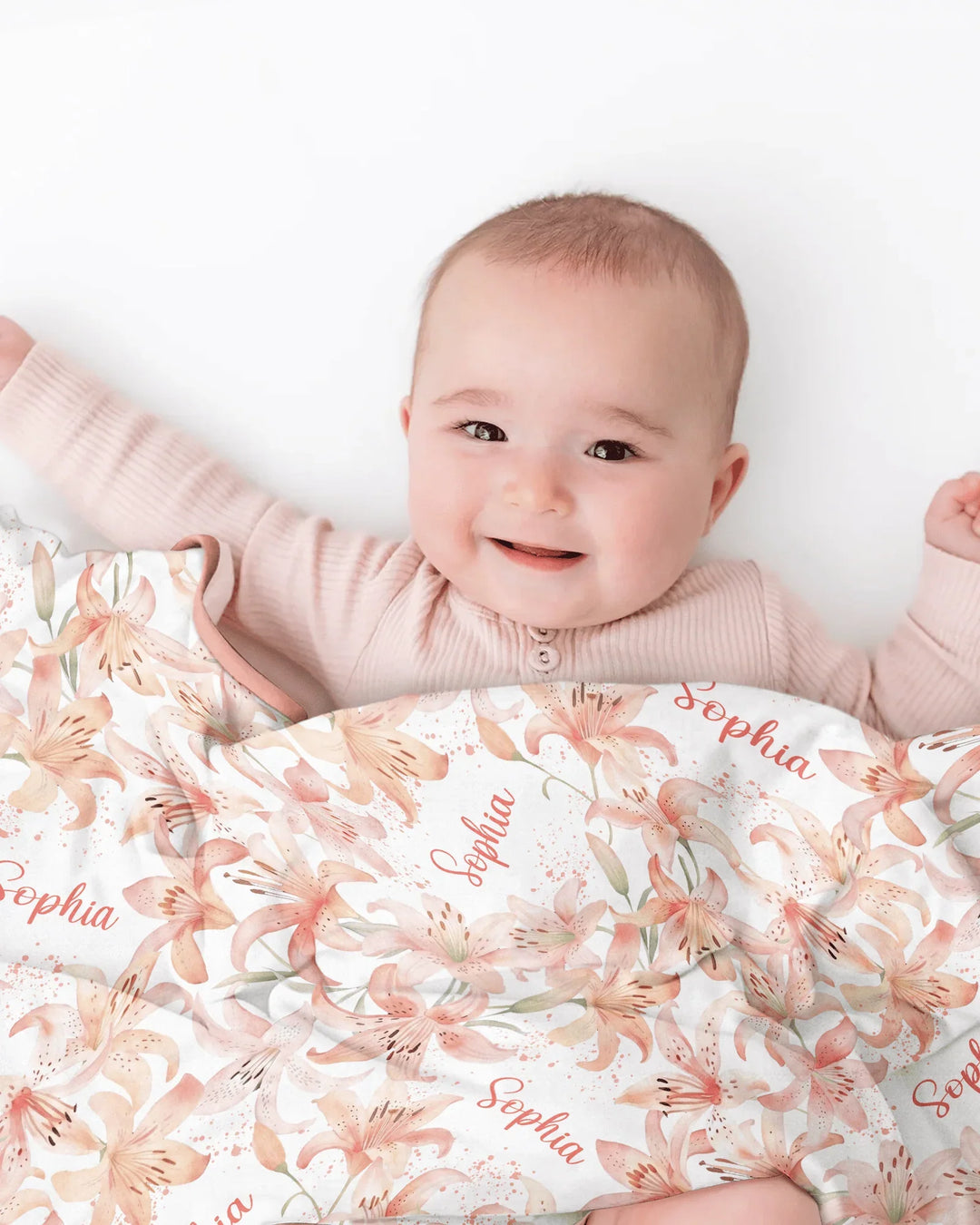 Custom Name Birth Month Flowers Bamboo Blanket