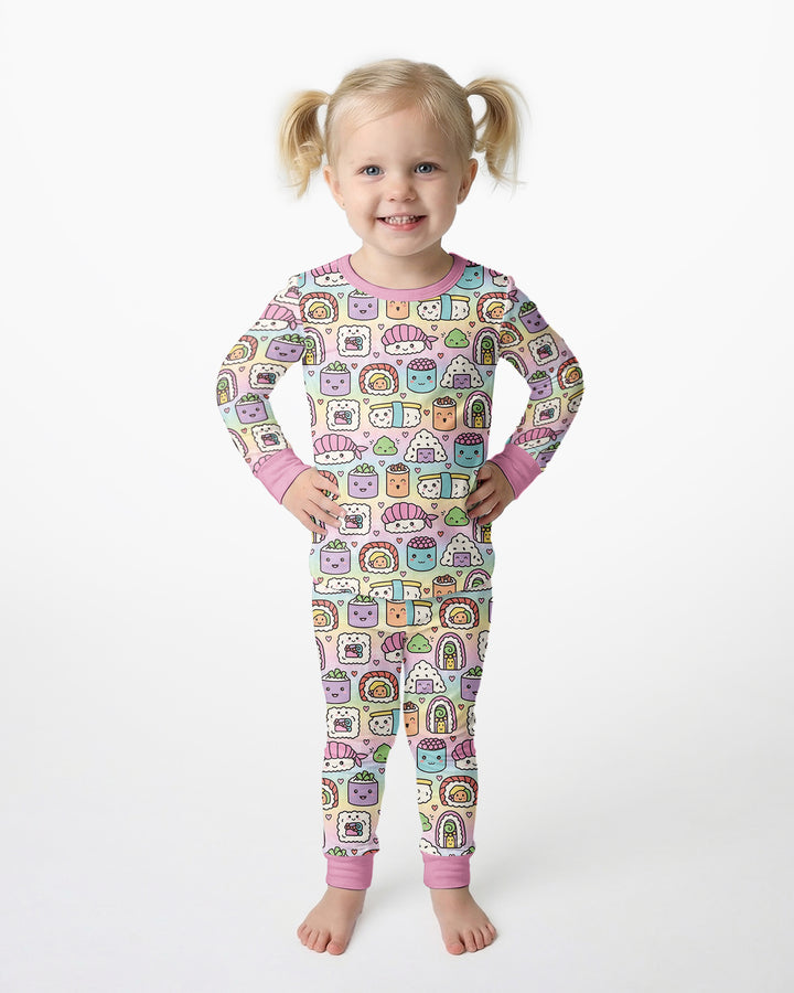 Kawaii Sushi Bamboo Two Piece Long Sleeve Pajama Set