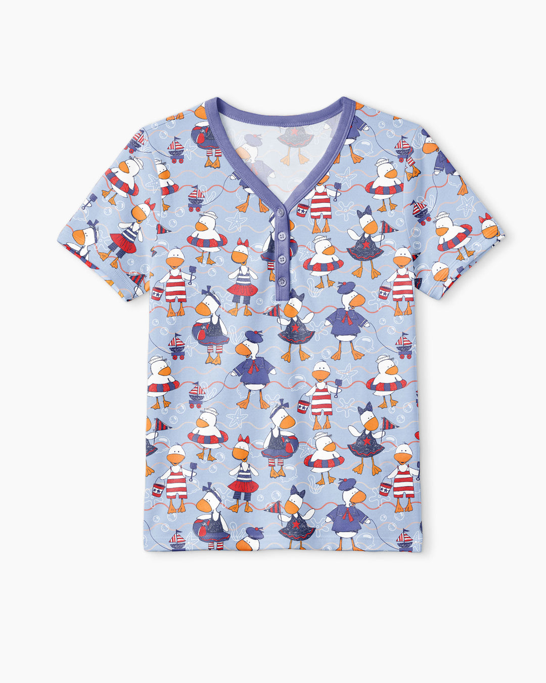 Freedom Floaties Family Matching Bamboo Women Short Sleeve Short Pajama Set