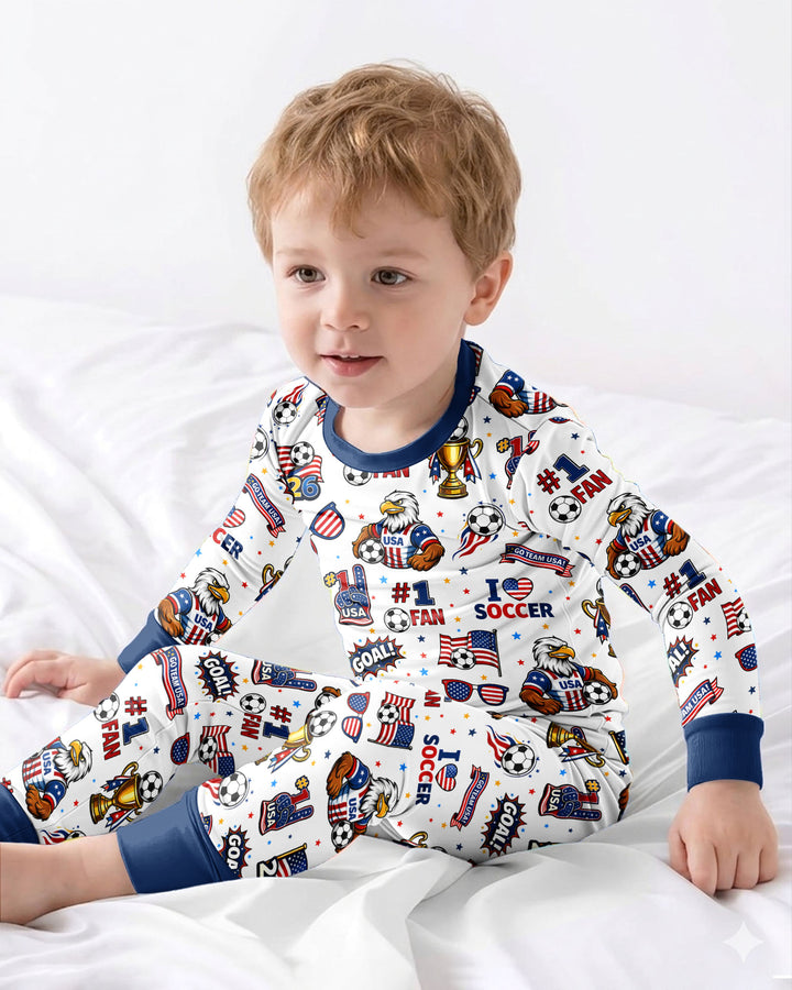 Conjunto de pijama de dos piezas de bambú de manga larga