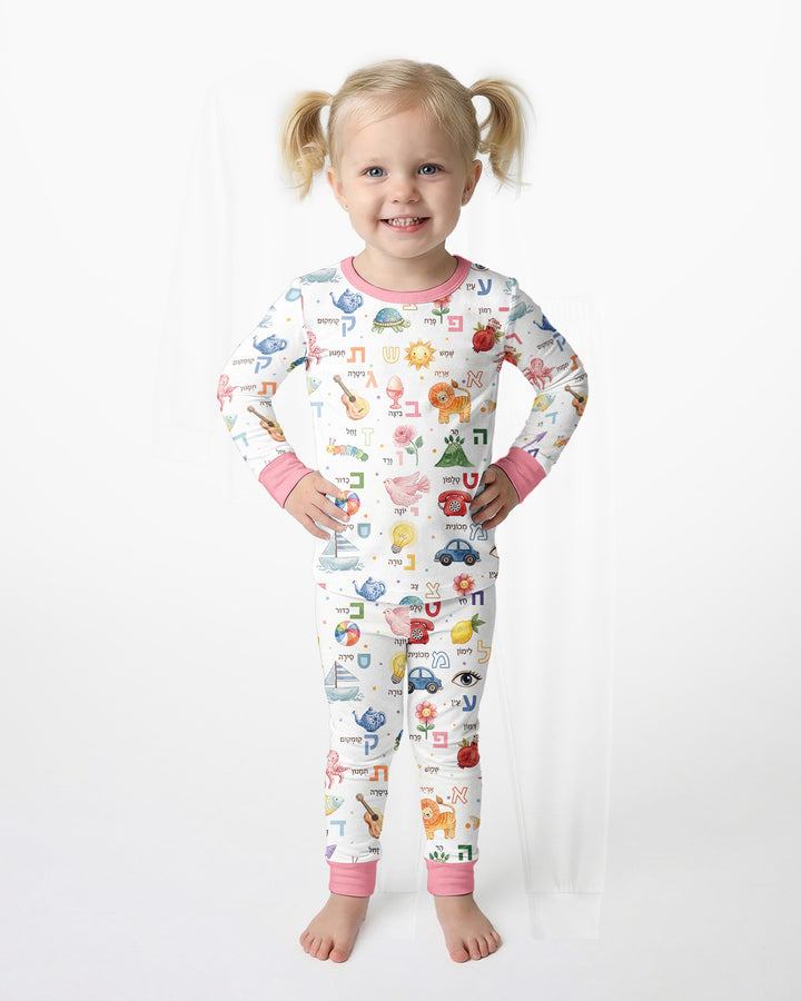 Zweiteiliges Langarm-Pyjama-Set mit Sommerfrüchten