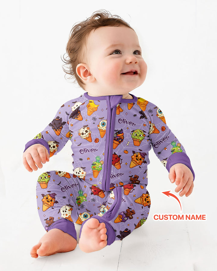 Custom Name Halloween Ice Cream Bamboo Convertible Zippy