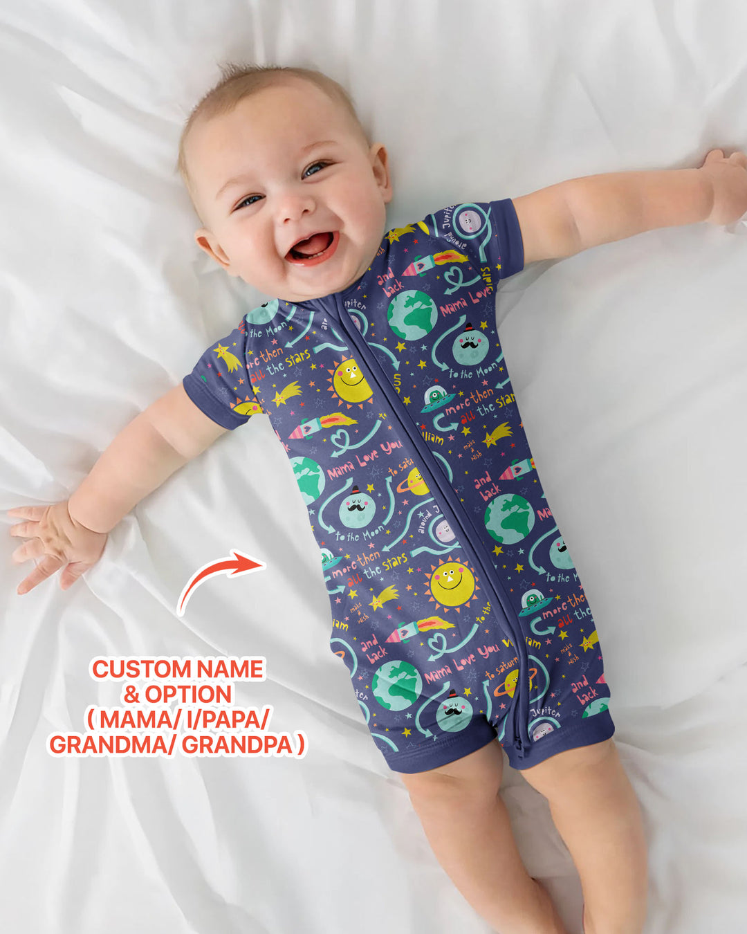 Love to the Moon and Back  Bamboo Shorty Zippy