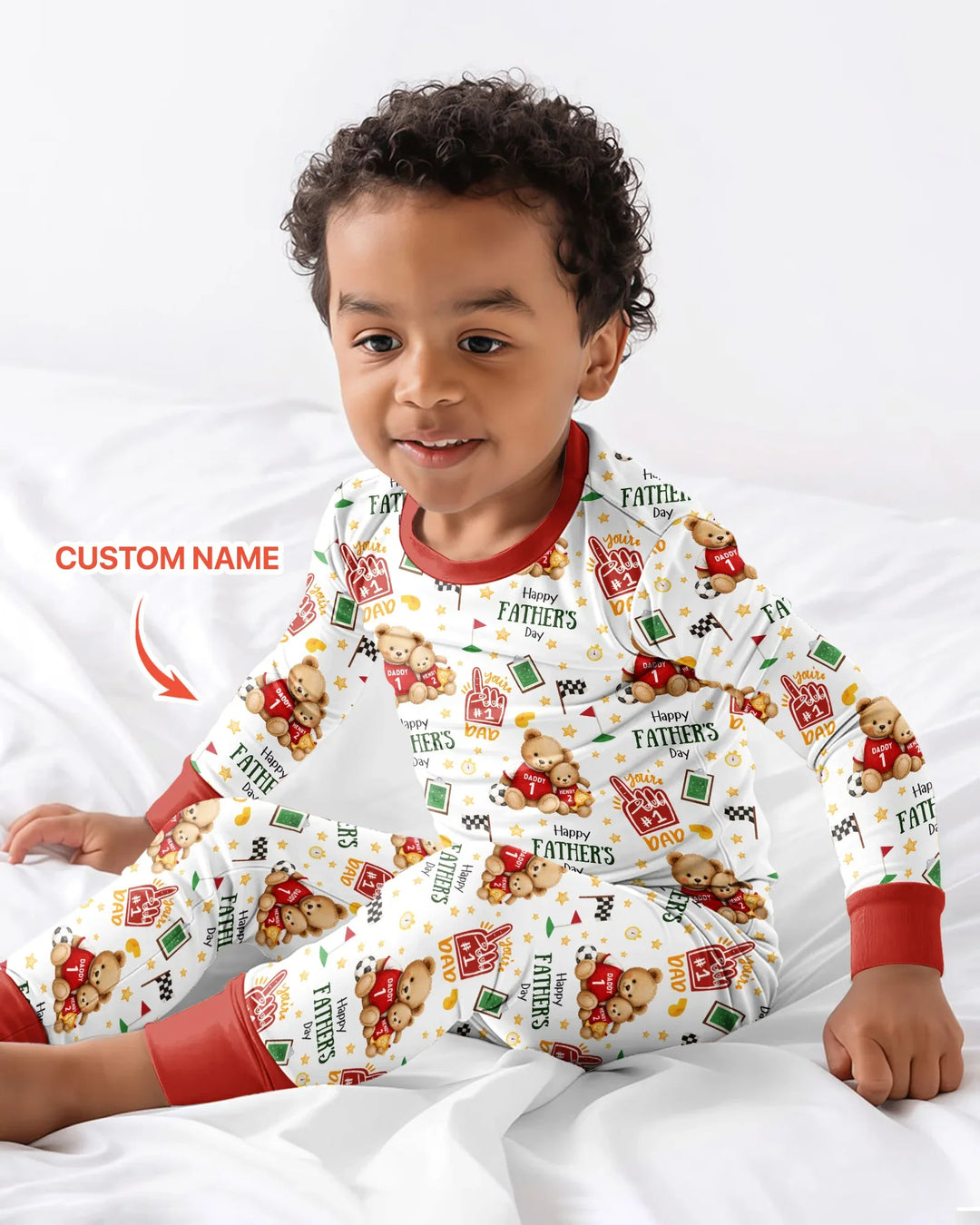 You're #1 Dad Daddy & Me Matching Bamboo Two Piece Long Sleeve Pajama Set