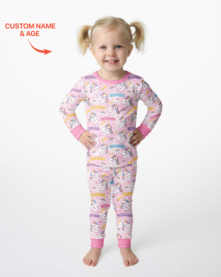 Zweiteiliges Langarm-Pyjama-Set mit Sommerfrüchten