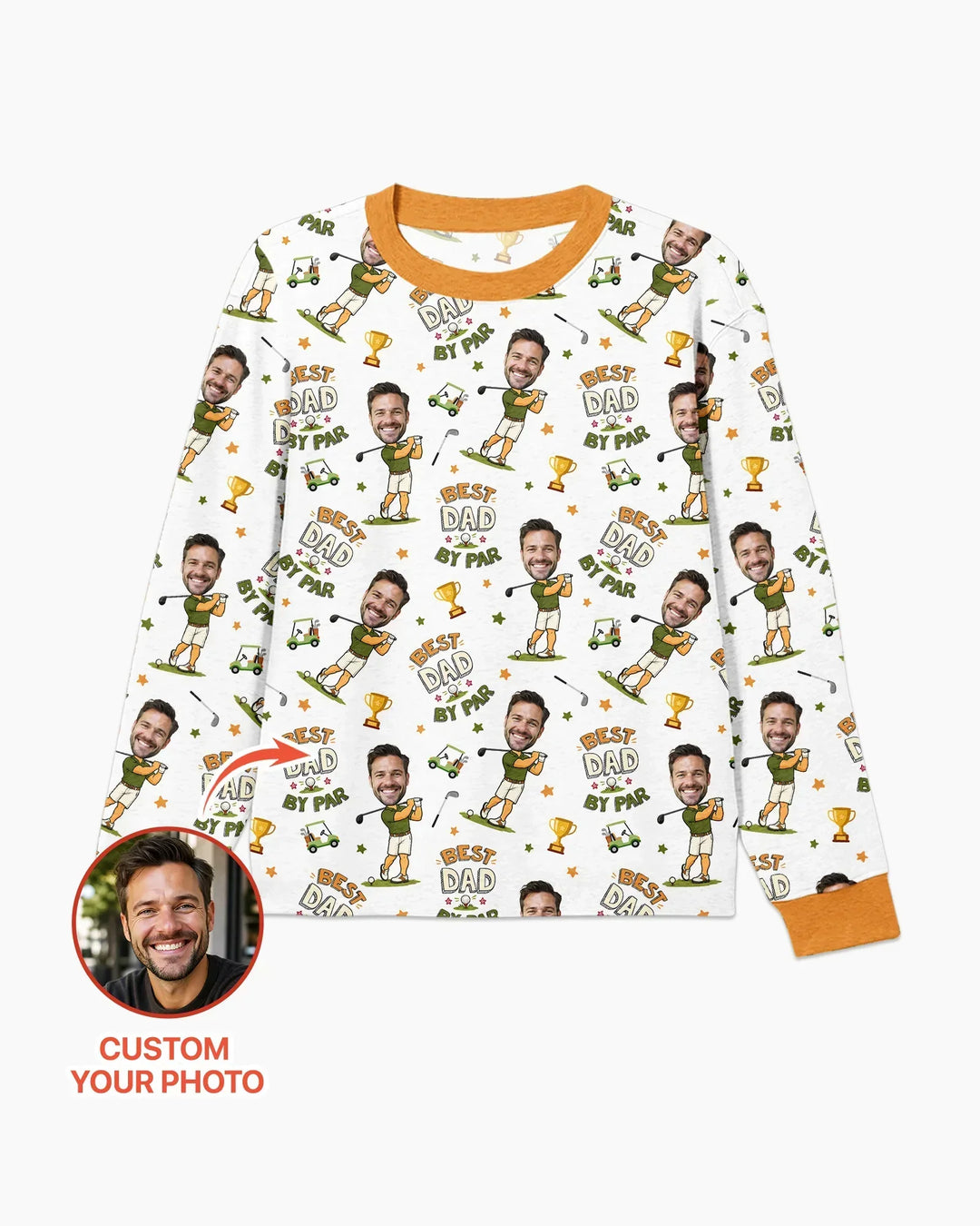 Custom Photo Daddy's Little Caddie Daddy & Me Matching Bamboo Men's Pajama Set