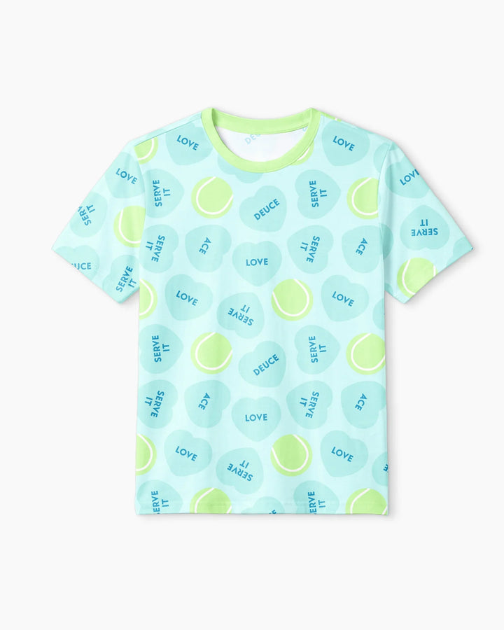 Tennis with Love Bamboo Men Short Sleeve Short Pajama Set