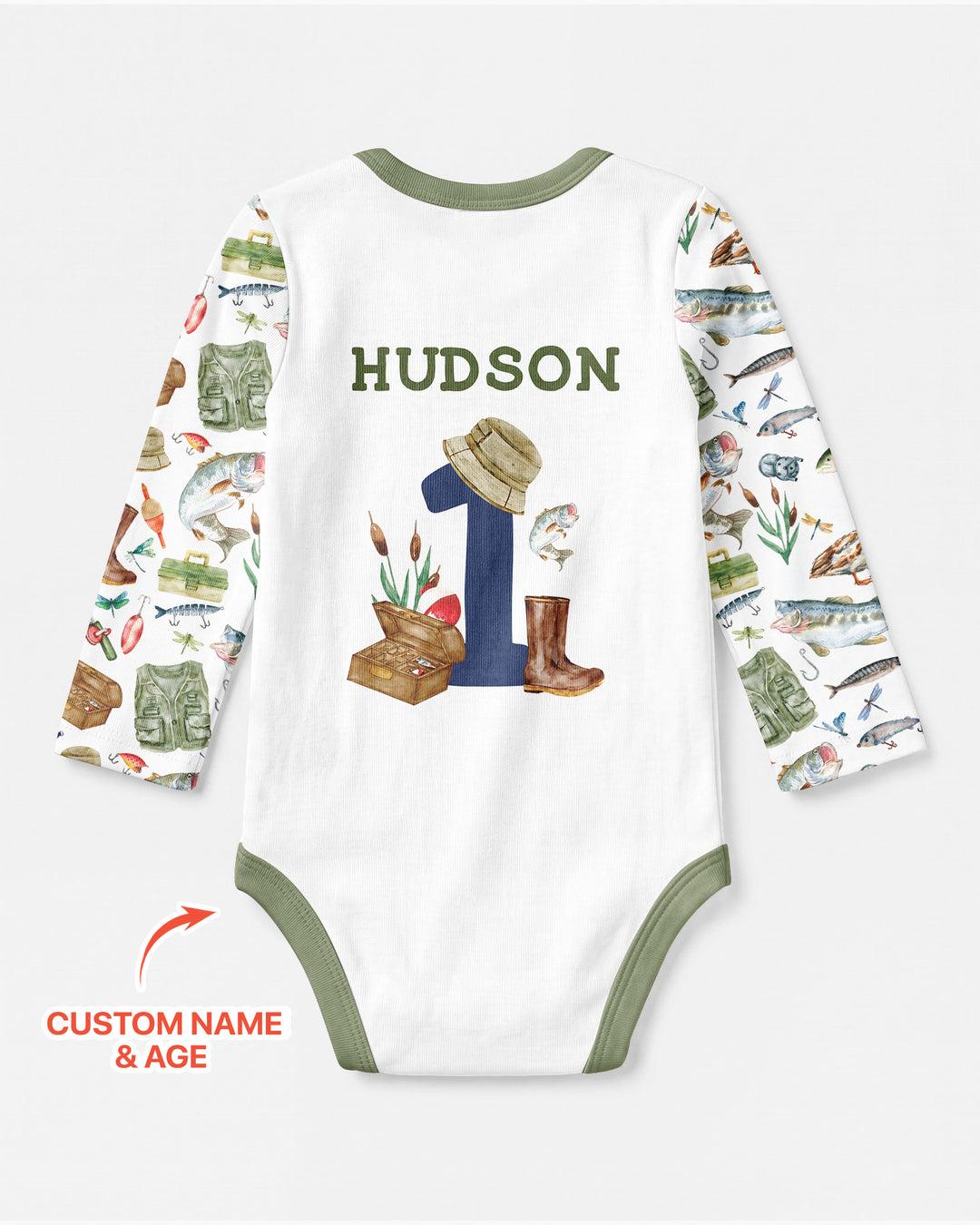 O-Fish-Ally Birthday – Personalized Name & Age Bamboo Bodysuit
