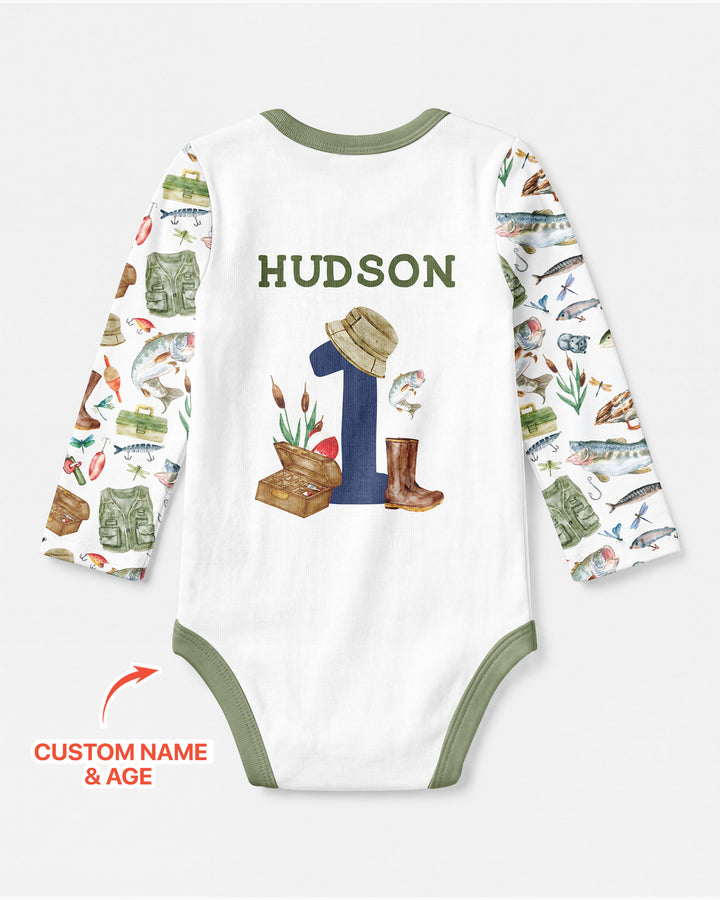 O-Fish-Ally Birthday – Personalized Name & Age Bamboo Bodysuit