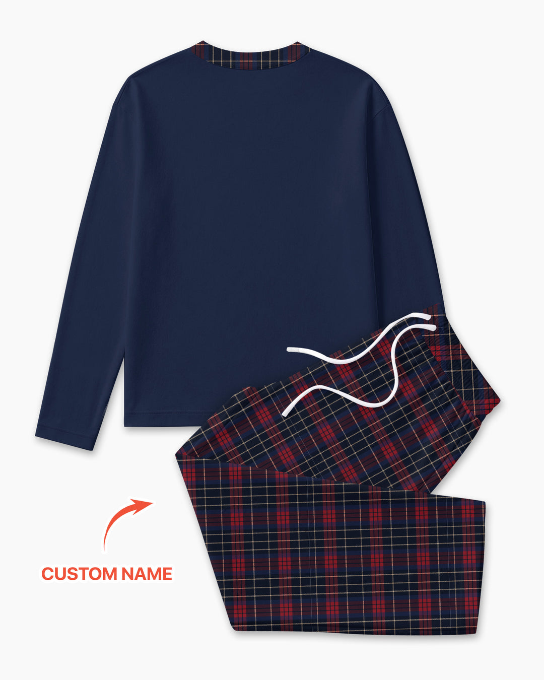 Custom Name North Pole Plaid Bamboo Men's Pajama Set