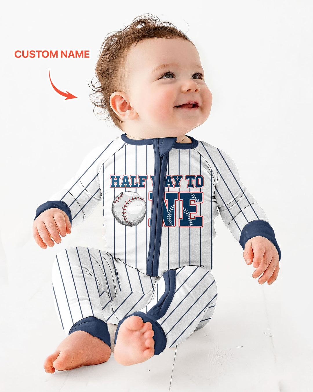 Custom Name Half Way To One Bamboo Convertible Zippy