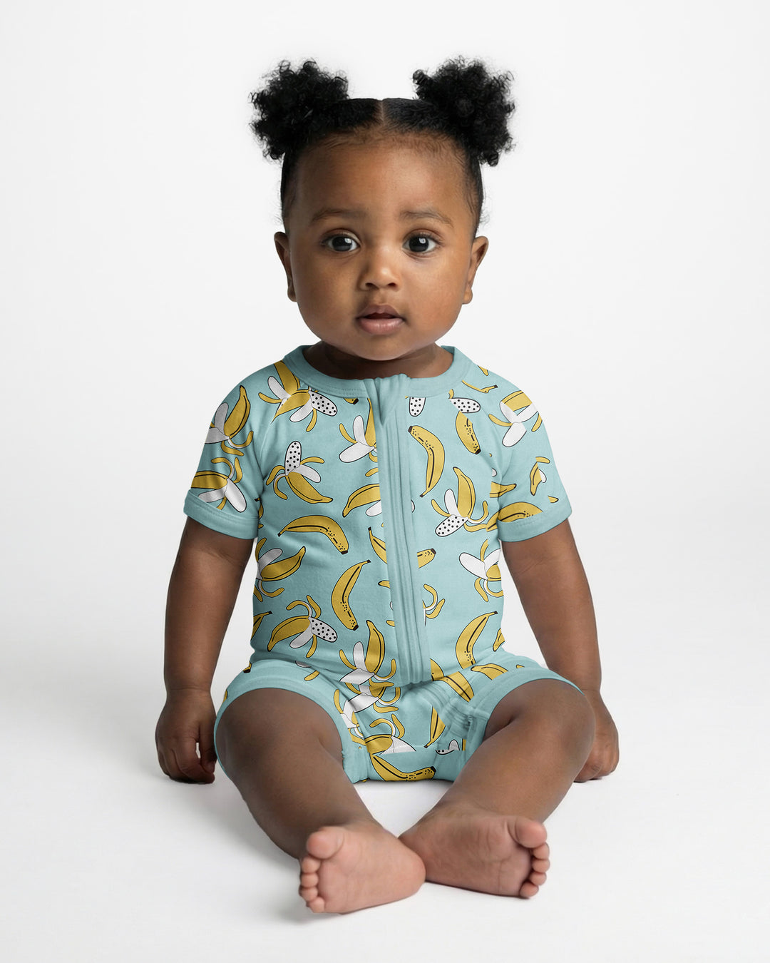 Bananas Bamboo Shorty Zippered Romper