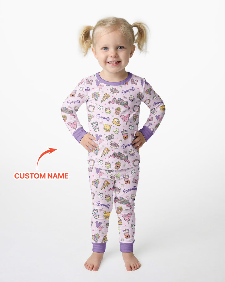 Custom Name Magical Trip Bamboo Two Piece Long Sleeve Pajama Set