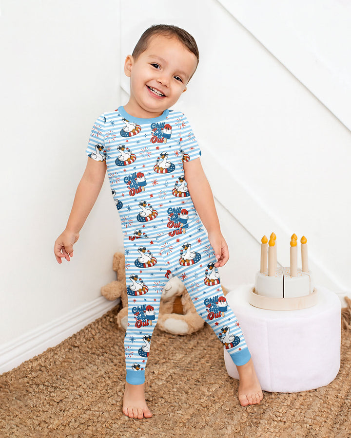 Zweiteiliges, kurzärmliges Pyjama-Set mit Marienkäfern