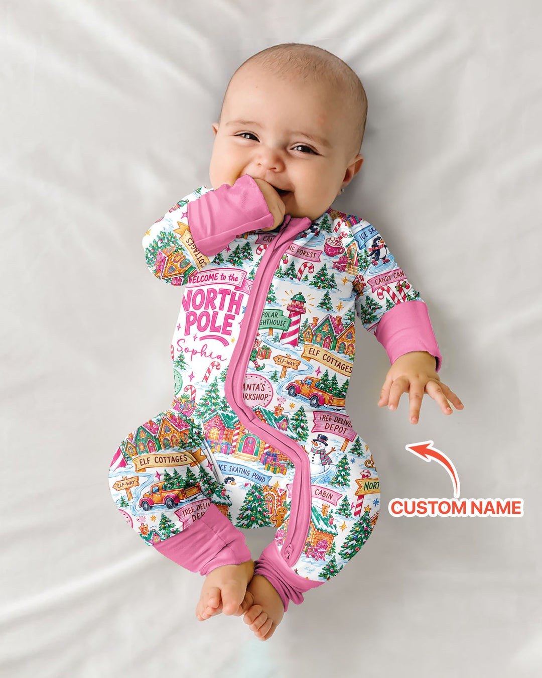 Welcome to North Pole Custom Name Bamboo Convertible Zippy
