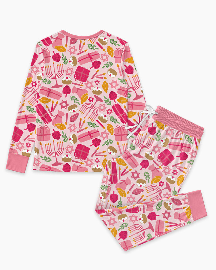 Oy to the World Hanukkah Bamboo Women Pajama Set