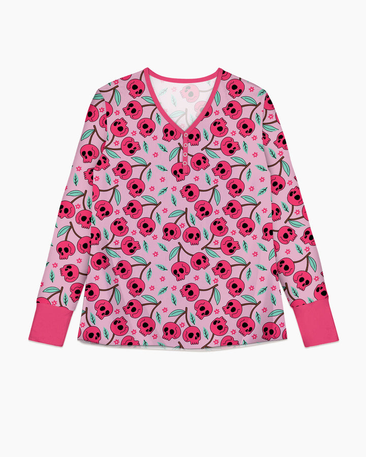 Halloween Cherry Skull Bamboo Women Pajama Set