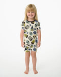 Halloween Face Bamboo Two Piece Short Sleeve Shorts Pajama Set